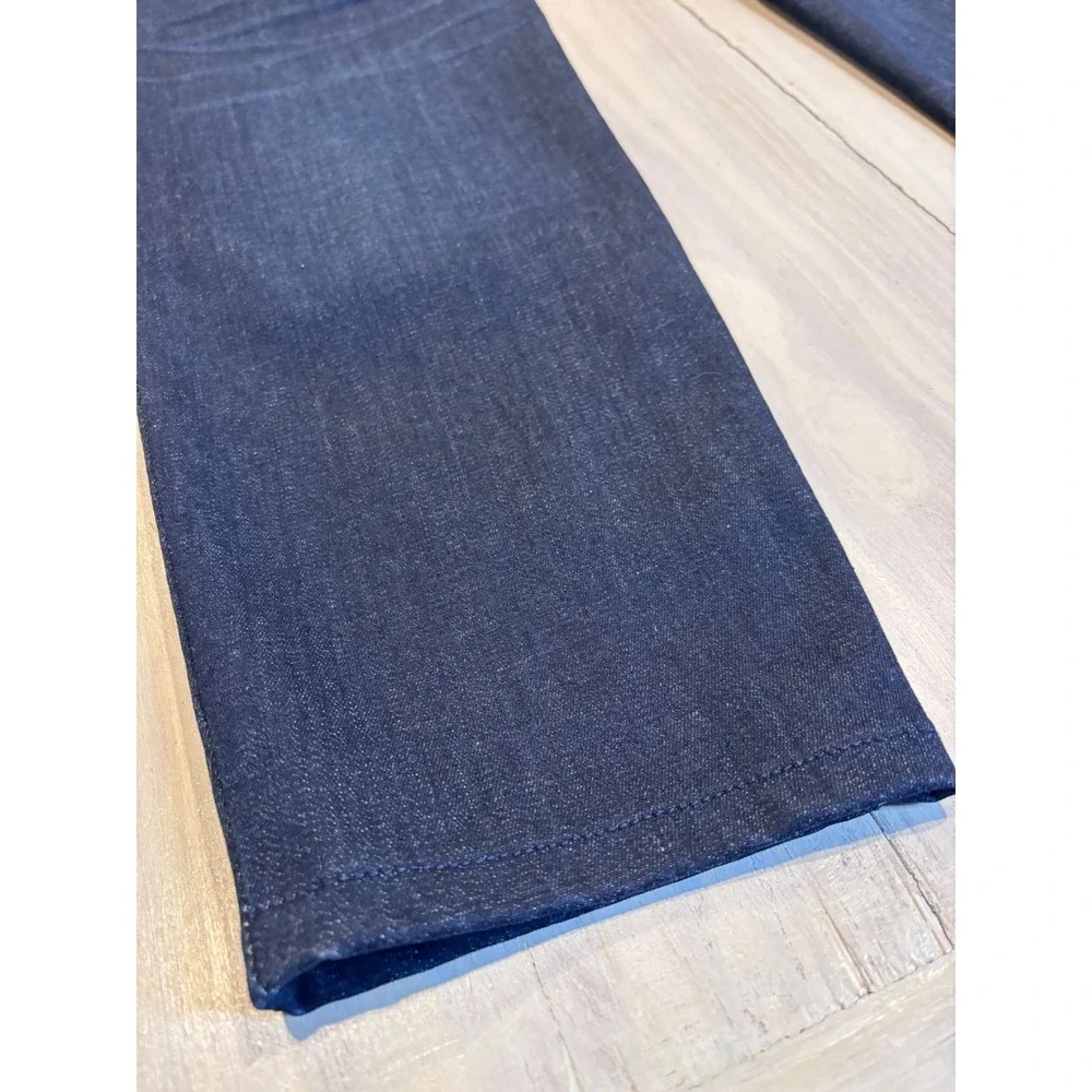 Eileen Fisher Women's Dark Wash Pull On Slim Straight Jeans Blue Sz M Minimalist